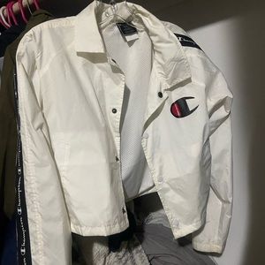 Retro Champion cropped button up wind breaker
